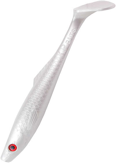 K.P Pike Shad 9" Color: Pearl Silver 1pcs