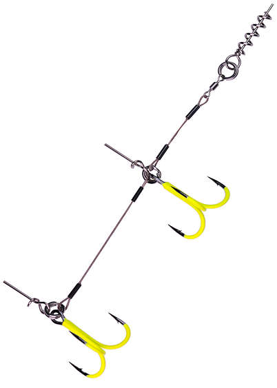 K.P Stinger rig UV Yellow Koukku: 2/0 1kpl